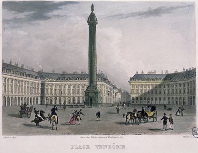 Place Vendome, 1832 door Bernhard Schmidt